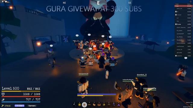 GPO UPD 5 LIVE! dungeons/etc - giving away gura at 300 subs! смотреть онлайн