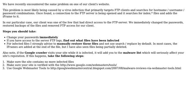 DevOps & SysAdmins: Website attacked with a hidden iframe (q5x.ru) (4 Solutions!!) смотреть онлайн