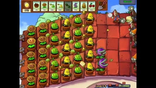 Plants vs. Zombies [Level 5-9] [Walkthrough] [HD] смотреть онлайн