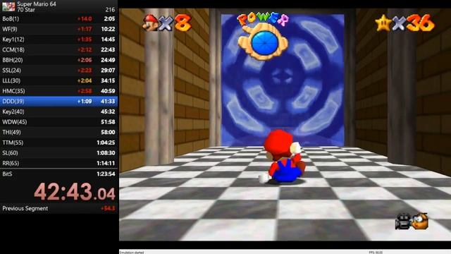 SM64 70 Star Speedrun EMU (Actual PB: 1:22:08) смотреть онлайн