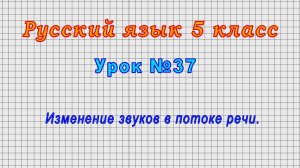 Русский язык 5 класс (Урок№37 - Изменение звуков в потоке речи.)