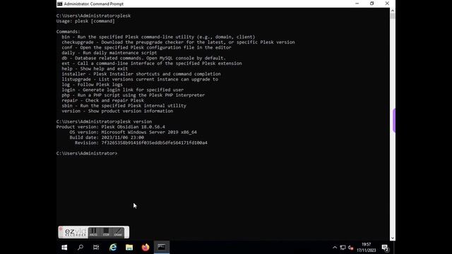 Plesk Obsidian 18.0.56.4 Microsoft Windows Server 2019 x86_64 смотреть онлайн