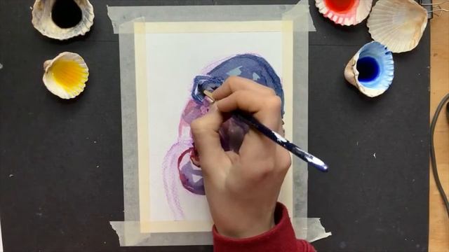 First watercolour portrait. Analysing speed painting смотреть онлайн