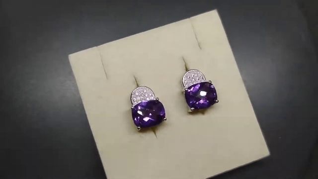 Серьги. Натуральный аметист. Серебро 925. С5654 смотреть онлайн