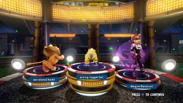 Fisherman Polar, Lion Pura and Corsair Liz Bandicoot Winning Podium. (Crash Nitro Fueled) смотреть онлайн