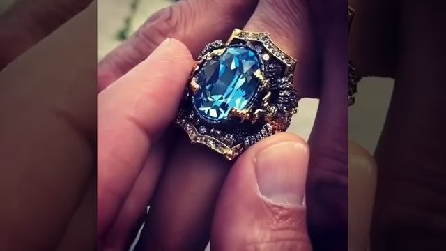 Перстень с двуглавым орлом из серебра с покрытием золота ручной работы смотреть онлайн