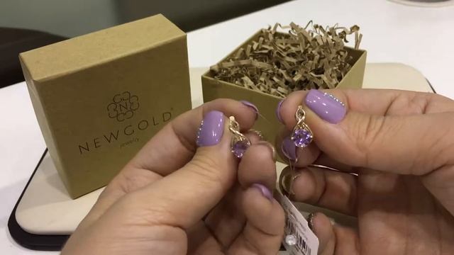 Серьги 1293 из красного золота 585 пробы с аметистами смотреть онлайн