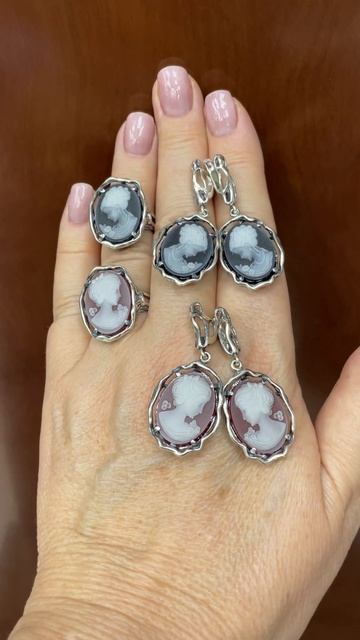 КАМЕЯ - СТАТУС и ЖЕНСТВЕННОСТЬ! Кольцо и серьги ! СЕРЕБРО  ВОТСАПП +79039693704.Цены👇