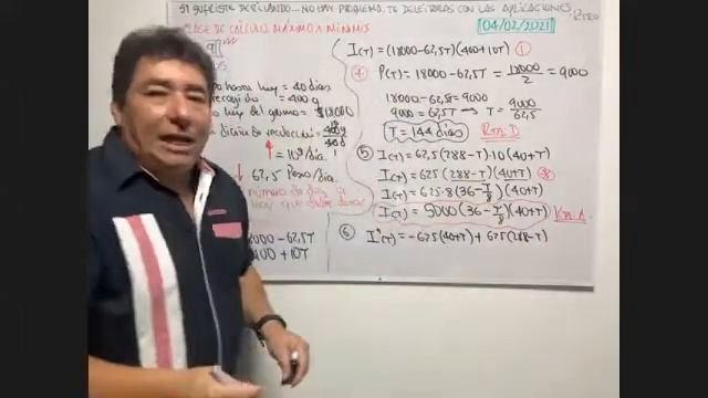 CLASE DE CÁLCULO APLICACIONES DE MÁXIMOS Y MÍNIMOS 4 DE FEBRERO DE 2021 смотреть онлайн