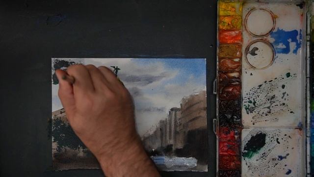 Watercolor Painting Tutorial ( Cityscape Painting )