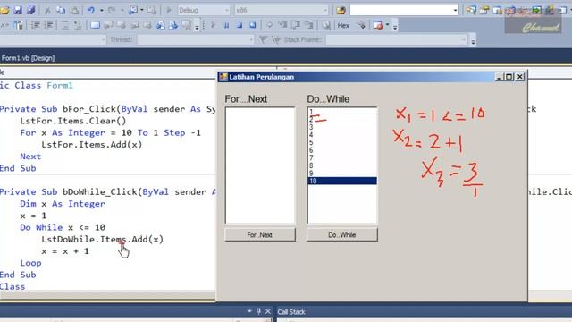 Looping pada Vb .Net | Contoh perulangan di Vb .Net смотреть онлайн
