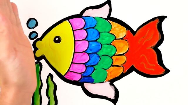 Bolalar uchun baliq rasm chizish /Pисуем картинку рыбки для детей /Draw of a fish for children смотреть онлайн