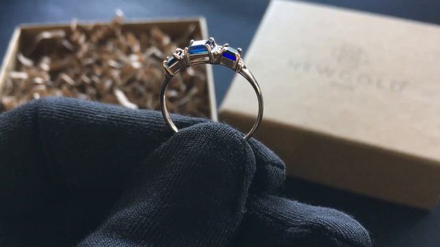 !Кольцо 1171 из красного золота 585 пробы с сапфирами и бриллиантами смотреть онлайн