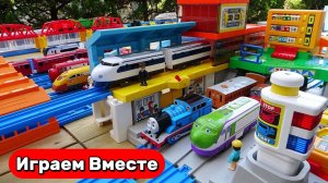 Поезда ! Стриом КРУТУЮ ЖЕЛЕЗНУЮ ДОРОГУ из мультика ПАРОВОЗИК ТОМАС ! Видео для детей