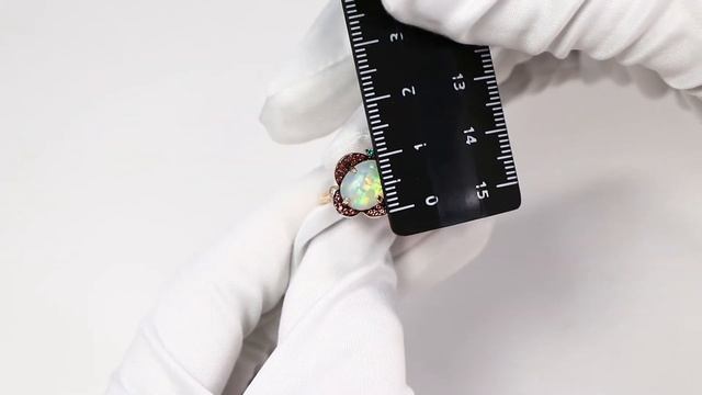 Кольцо из золочёного серебра AQUAMARINE с фианитом, опалом, изумрудом и турмалином А6598598ВГ-п смотреть онлайн