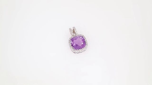 Золотой подвес с аметистом и бриллиантами, артикул 119637-11.200-479 смотреть онлайн