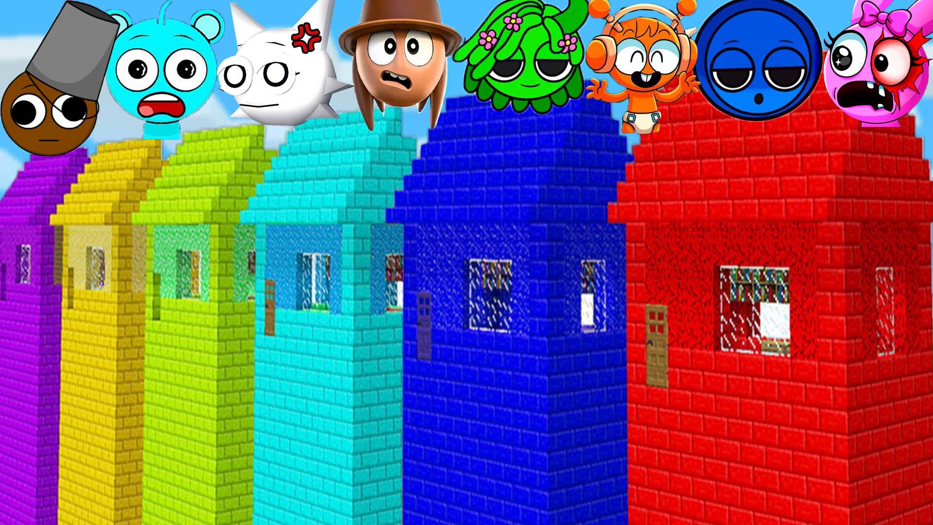 ВЫБЕРИ ПРАВИЛЬНЫЙ ДОМ ВСЯ СЕМЬЯ СПРУНКИ В ИСПЫТАНИЯХ В МАЙНКРАФТ смотреть онлайн