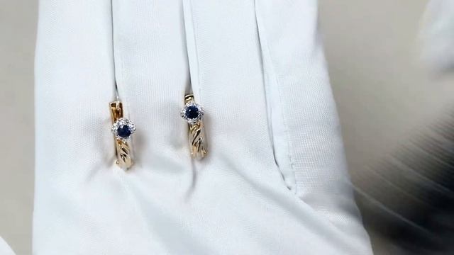 Золотые серьги AQUAMARINE с бриллиантом и сапфиром 942680кс смотреть онлайн