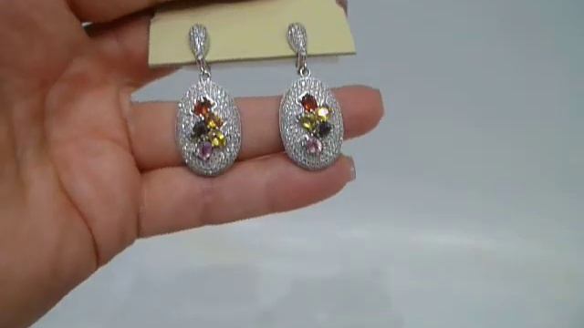 Серьги с натуральными цветными сапфирами Сонгеа Серебро 925 смотреть онлайн