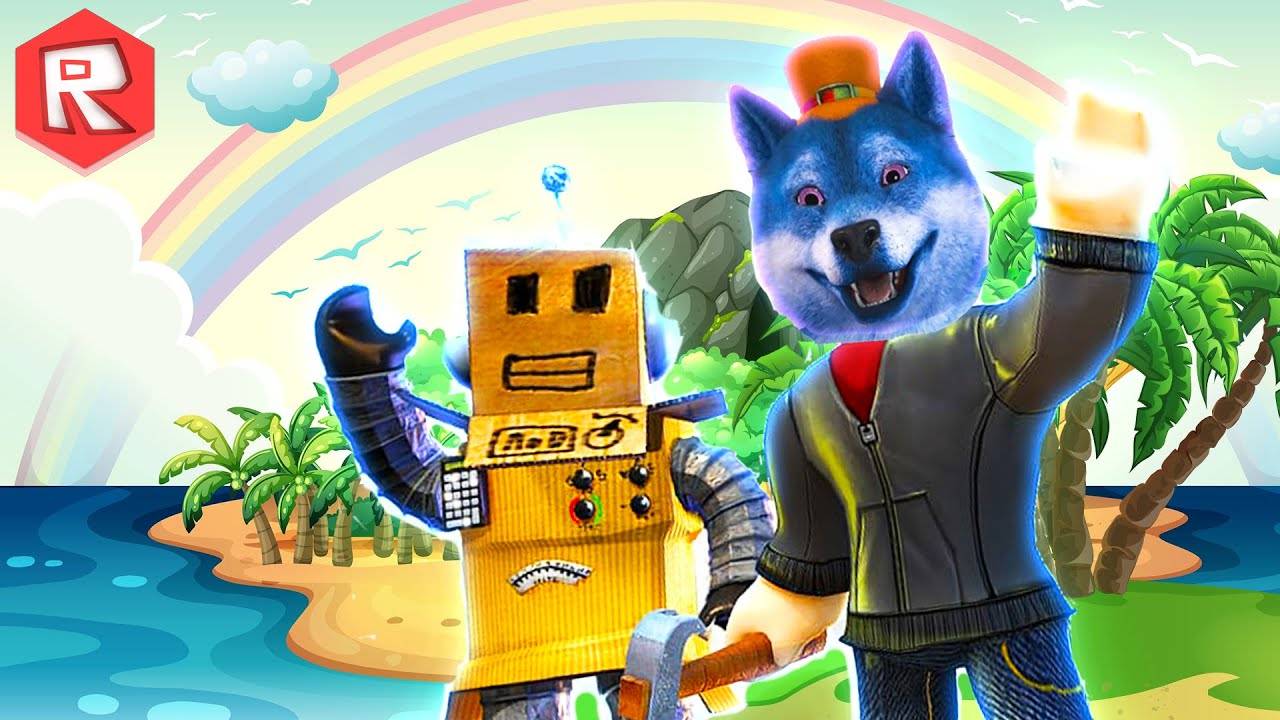 Волшебный остров в Роблокс Пёсик игроман и котёнок Roblox смотреть онлайн