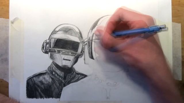 Daft Punk Drawing - Fan Art Time Lapse смотреть онлайн