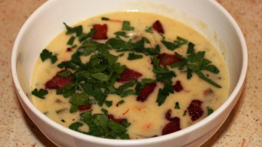 Суп с моллюсками New England Clam Chowder. Суп первых переселенцев. Кухня США. смотреть онлайн