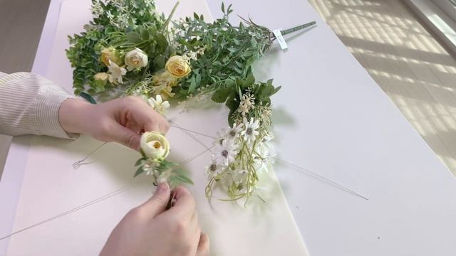 SUB [꽃집창업반 5.] 화관만들기🌼 | how to make flower circle 🌿 예쁜 조화화관 | 백일상 웨딩 셀프 장식👰🏻♀️💓 | 꽃집화관 | смотреть онлайн