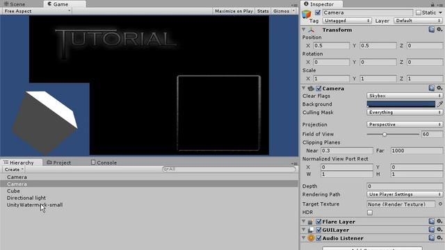 Tutorial Unity3D - Elemento 3D por cima de GUI Texture смотреть онлайн