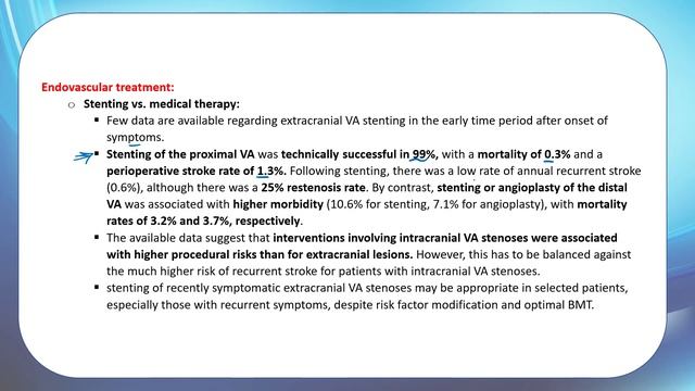 Guidelines In Lines " Management of Symptomatic Vertebral Artery Stenosis " смотреть онлайн