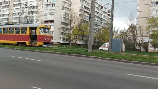 Редкий Рельсошлифовальный вагон на базе Tatra T3SU , РШ-1 смотреть онлайн