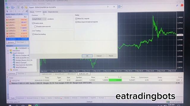 Instructions For Installing Don Scalper EA V5.0 MT4 Wihtout DLL