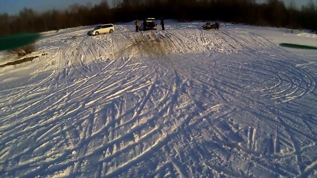 23.02.2012 FPV в -15. Полеты над Обью. смотреть онлайн