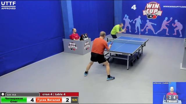 23:45 Четвериков Олег (3:1) Гусев Виталий стол 4 ЮГ-4 10.06.21 смотреть онлайн