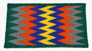 Коврик тунисским крючком зиг-заг.