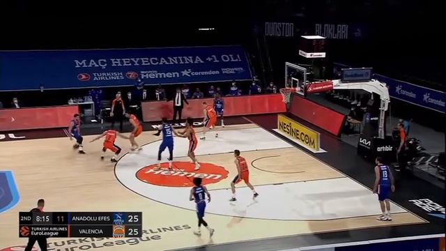 SERTAC SANLI record threes fire Efes past Valencia (02/03/2021) смотреть онлайн
