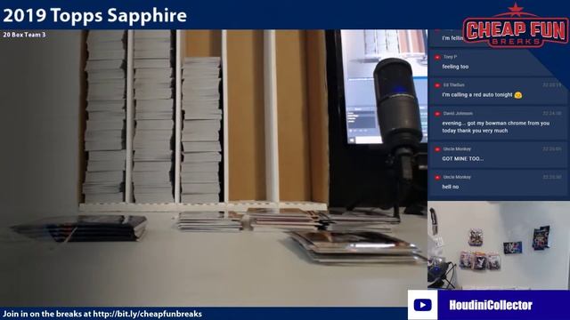 2019 Topps Sapphire 20 Box Team Random Break 3