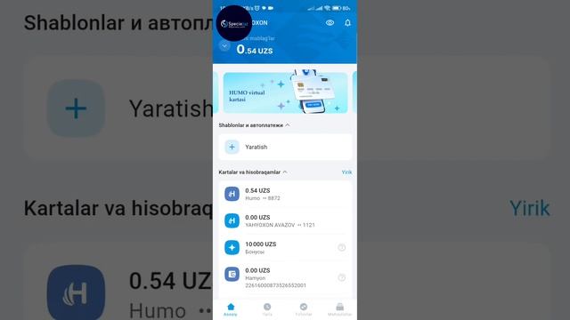 BEPUL HUMO KARTA VA 10.000 SUM BONUS #humo #karta #bepul #vertual #card смотреть онлайн
