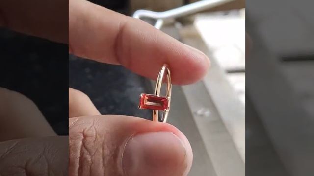 Orange Sapphire Ring, Baguette Ring,Unique Engagement Ring, Lab Orange Sapphire Ring, ZoimeJeweller смотреть онлайн