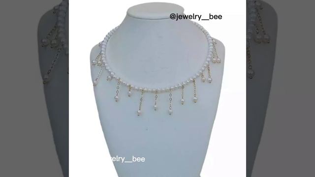 Колье из натурального жемчуга "Солнце". Ручная работа. смотреть онлайн