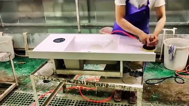 Corian solid surface basin production line смотреть онлайн