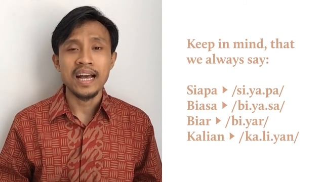 Learn Indonesian | Pronouncing the sound ‘ia’ & ‘ua' смотреть онлайн
