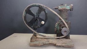 Реставрация старинного ржавого воздушного компрессора