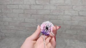 Брошь из бисера  одуванчик.