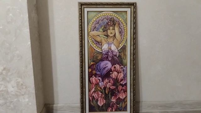 Вышивка крестом.Оформленная вышитая работа 