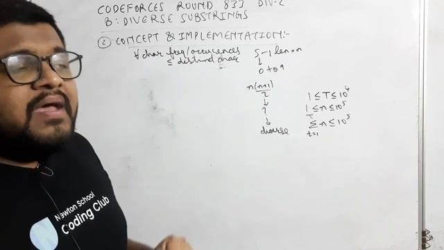 Codeforces Round 833 Div 2 | Problem B : Diverse Substrings Solution | Newton School смотреть онлайн