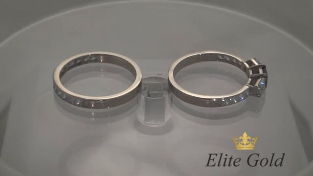 Кольцо Claire bridal set (ESM2619), ручная работа, золото 585, сапфир от EliteGold смотреть онлайн