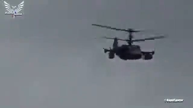 Russian attack helicopter KA 52 fly over hand смотреть онлайн