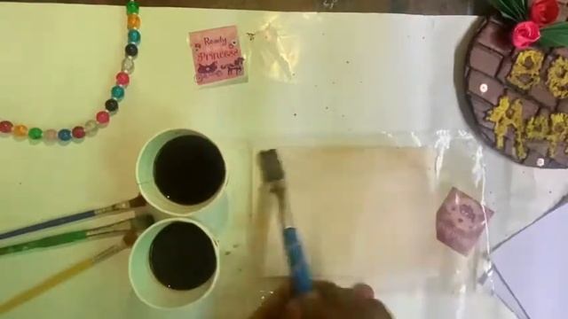 How to make pattern paper usig coffee.. смотреть онлайн