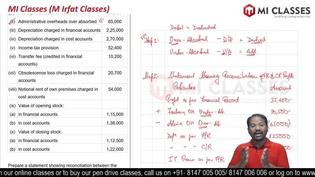 Reconciliation of Cost And Financial Profit (A Must Revise Question before Exam) смотреть онлайн