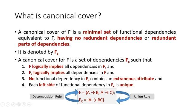 3. Extreneous Attribute and Canonical Cover - Relational Database Design - DBMS смотреть онлайн